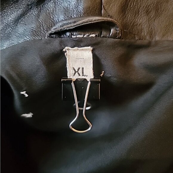 Vintage Real Leather Sequin Beaded Jacket Skirt Set Women XL Biker Western Disco - Picture 15 of 16